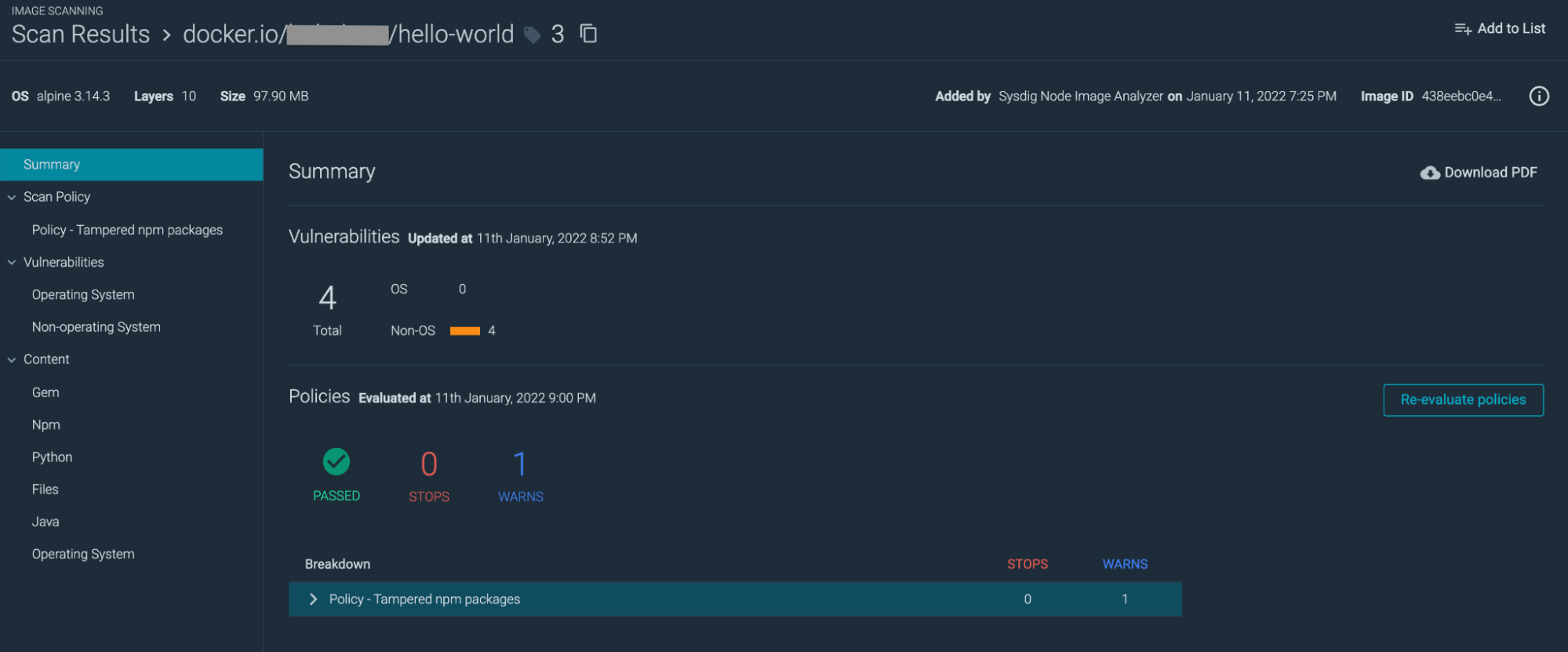 Search results for Sysdig Secure