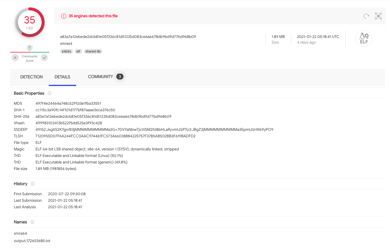 Second VirusTotal report