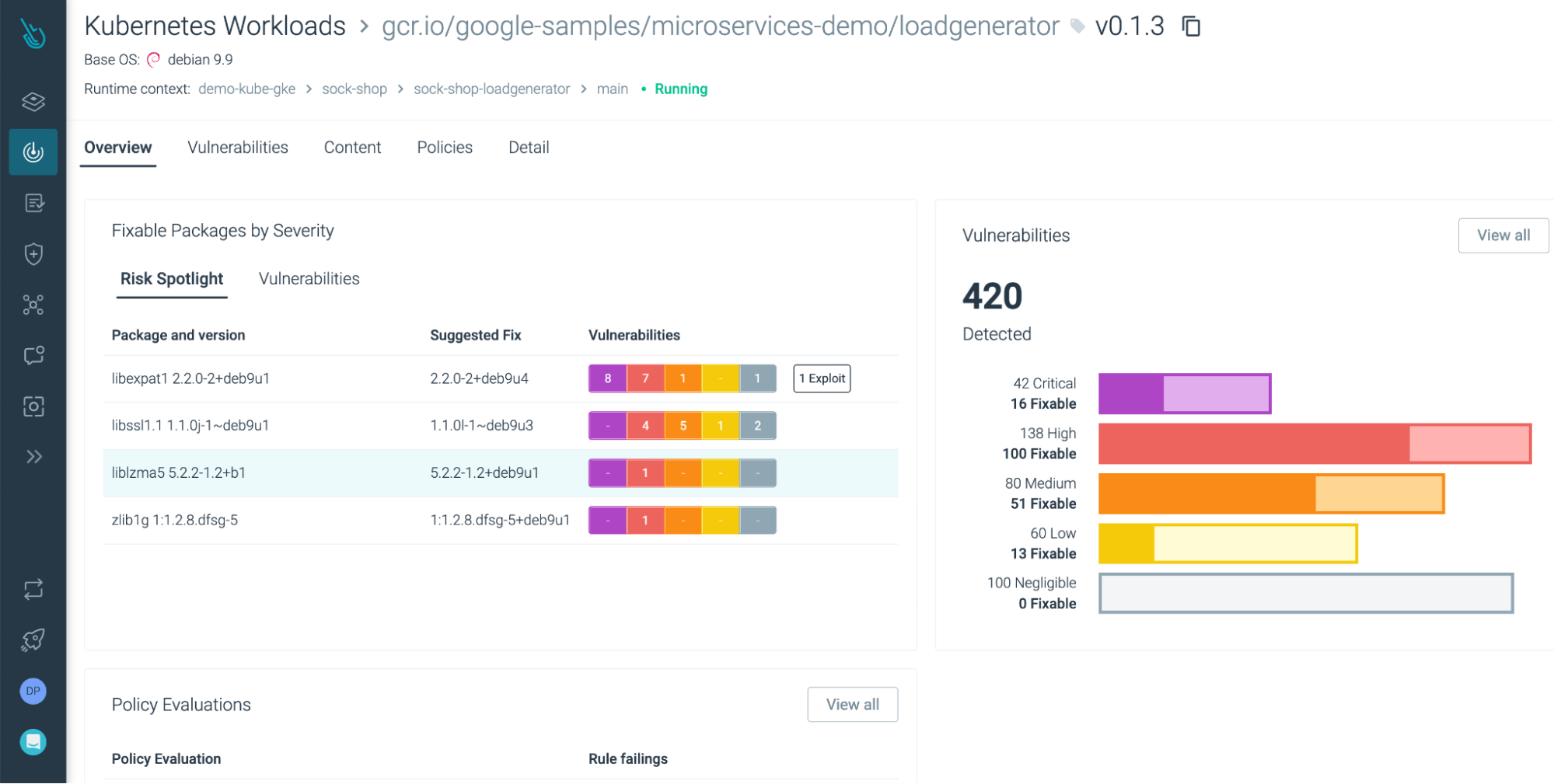 Risk Spotlight Sysdig vulnerabilities