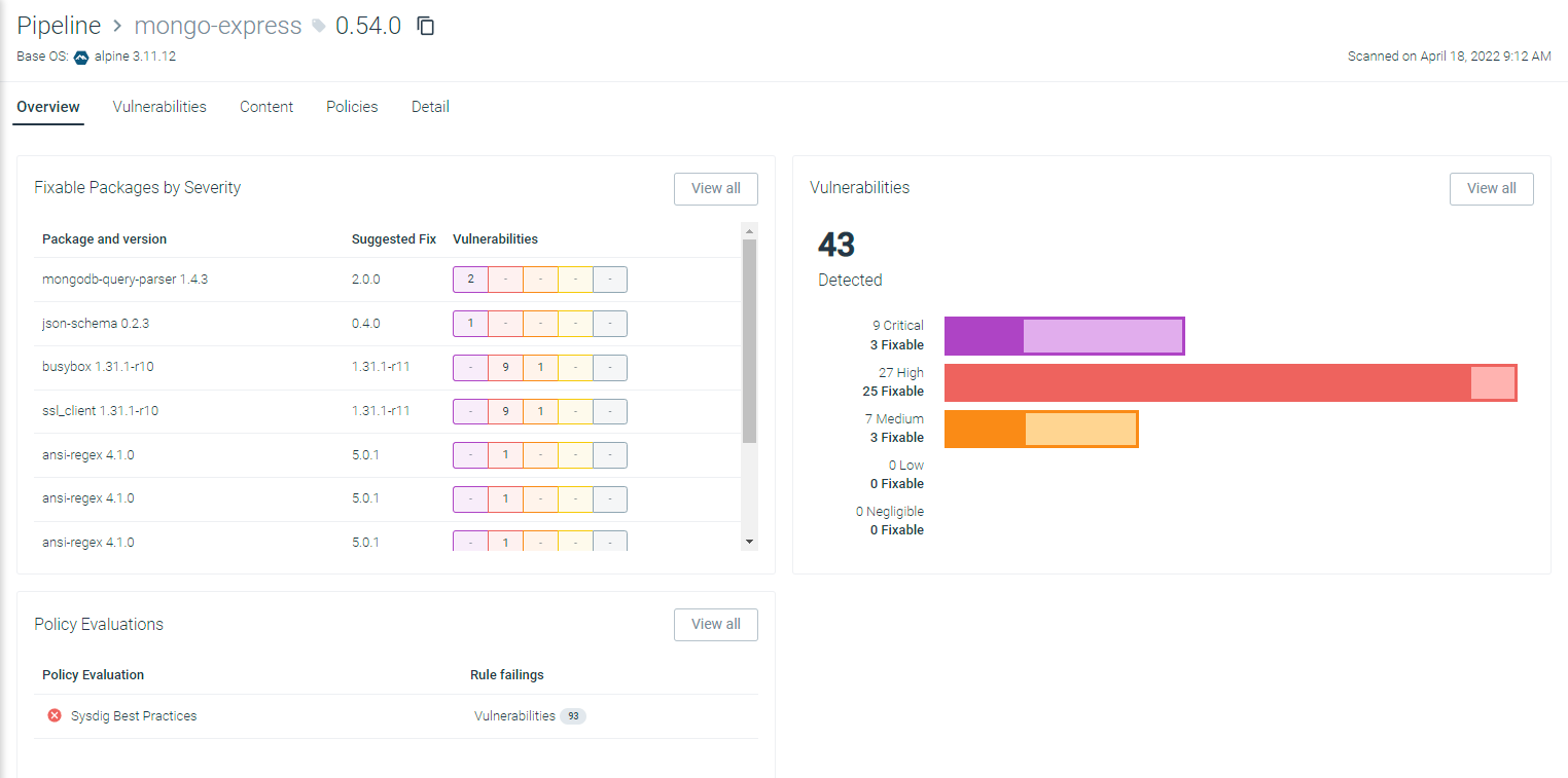 New image scanning engine in Sysdig Secure