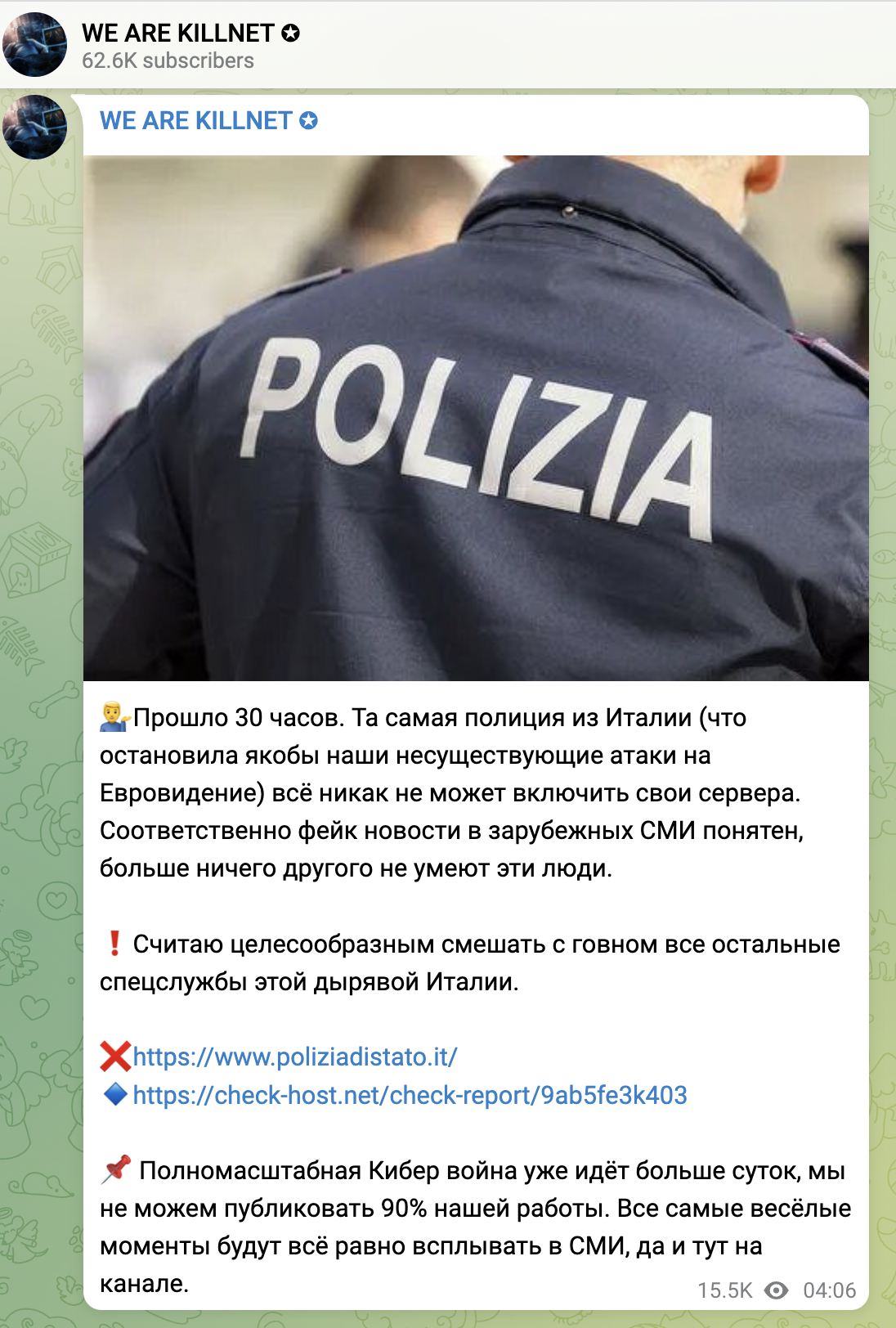 Killnet polizia italian