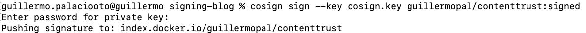 cosign sign key container image