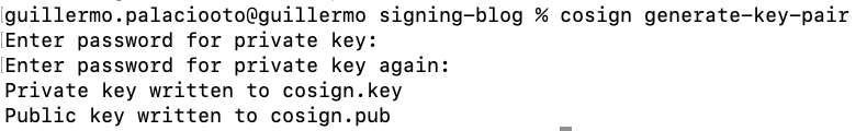 Cosign generate keys