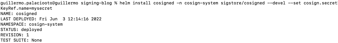 kubectl enable webhook cosign