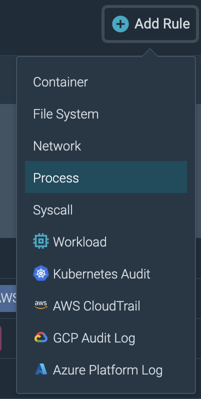 A screenshot from Sysdig Secure sidebar
