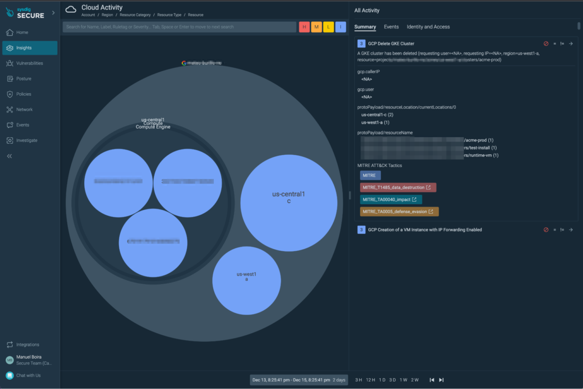 Events in Sysdig Secure