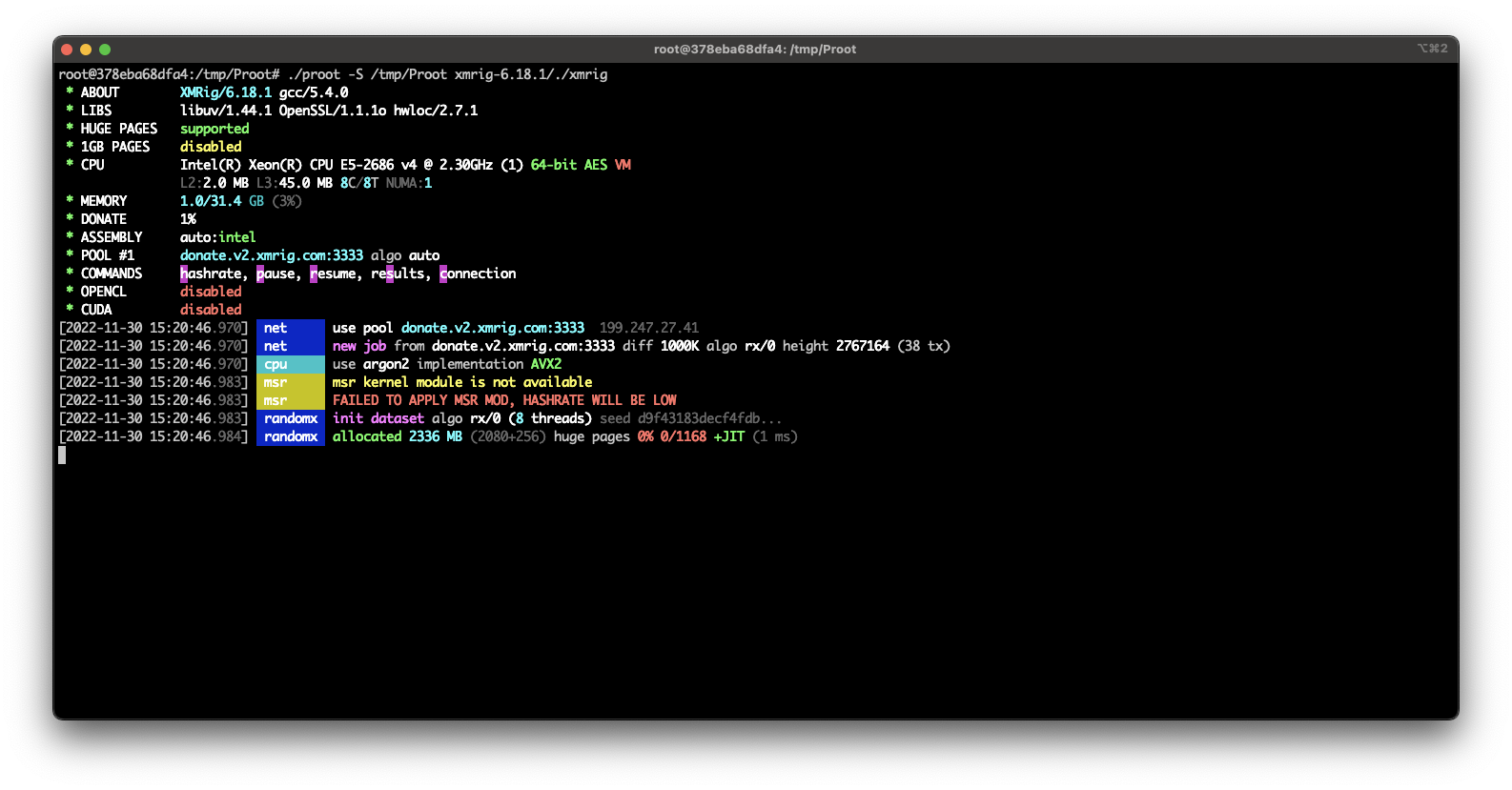 Discovered new BYOF technique to cryptomining with PRoot
