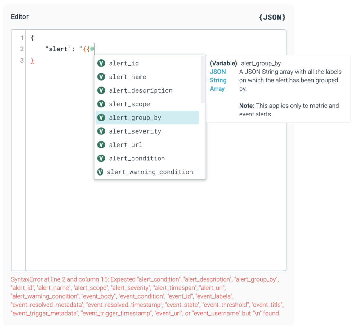 Custom webhook autocomplete and feedback