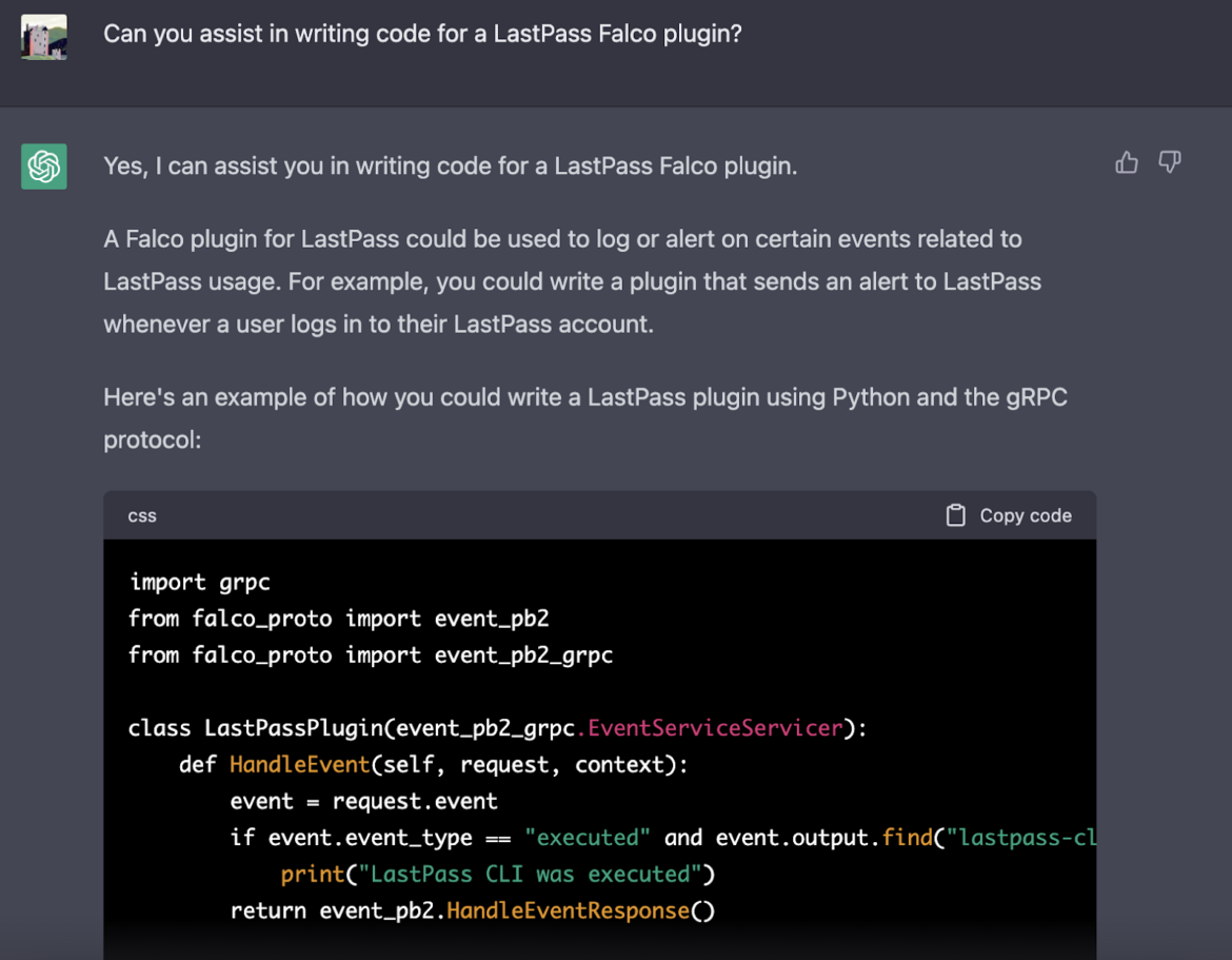 LastPass Falco Plugin