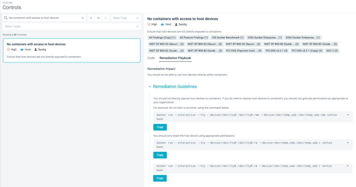 DISA STIG compliance for Docker and Kubernetes with Sysdig Secure