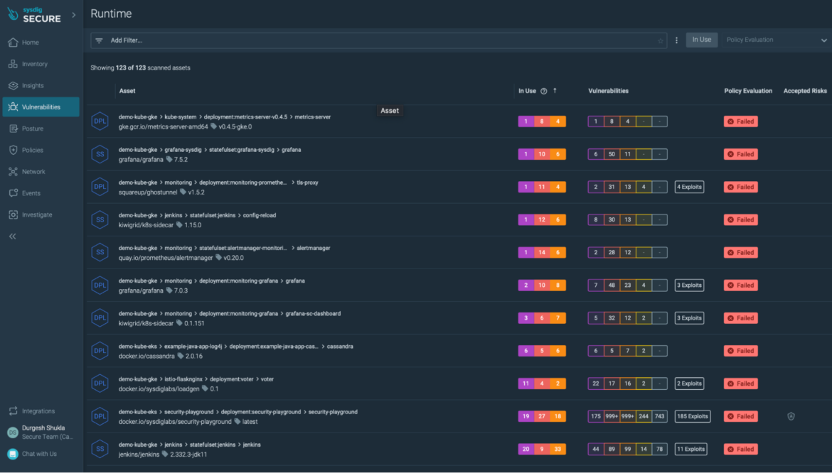 Sysdig Secure/ServiceNow CVR