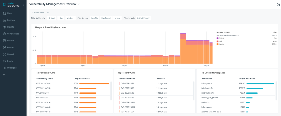 Track Risk Trends in your Container Images with Sysdig Risk-based Vulnerability Management.