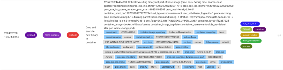 Falco によるコンテナ漂流検出