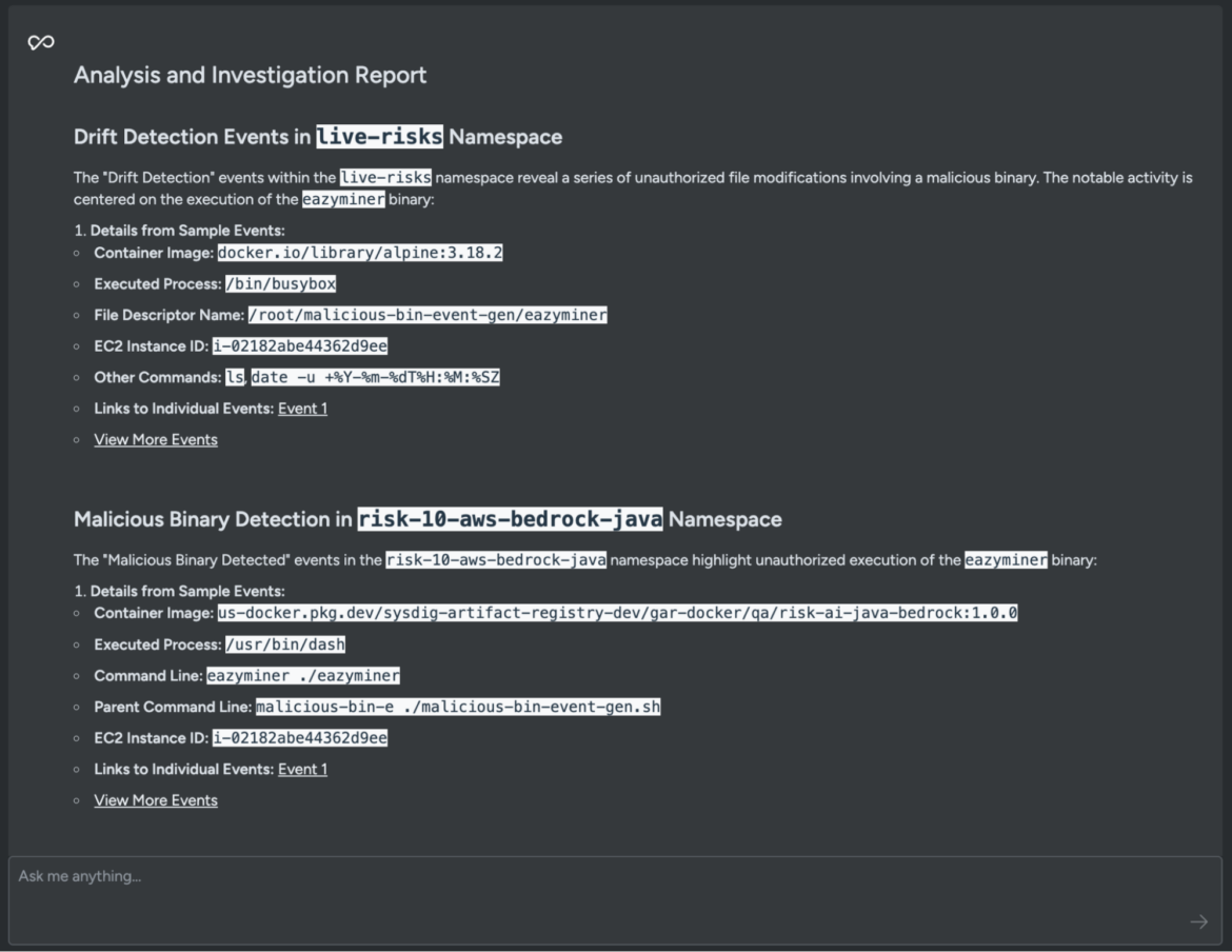 CDR 用の Sysdig Sage