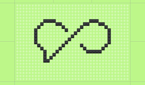 Sysdig blueprint thumbnail featuring a pixelated dark green infinity symbol blended with a chat or speech bubble icon on a light green grid background, representing continuous cloud security workflows.