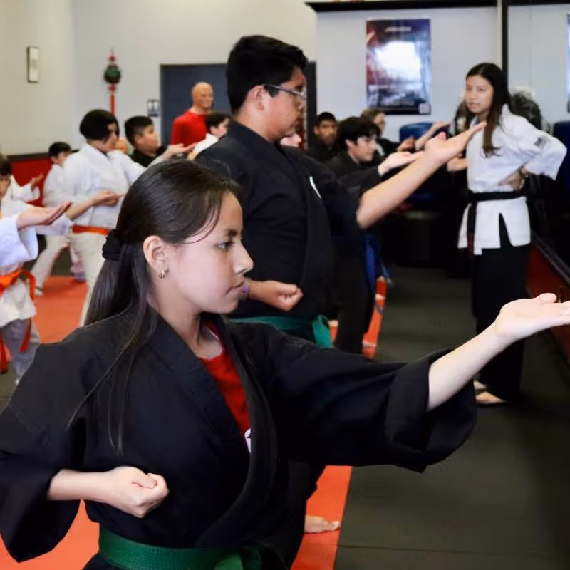 Teens Class meditation at USSD Costa Mesa karate
