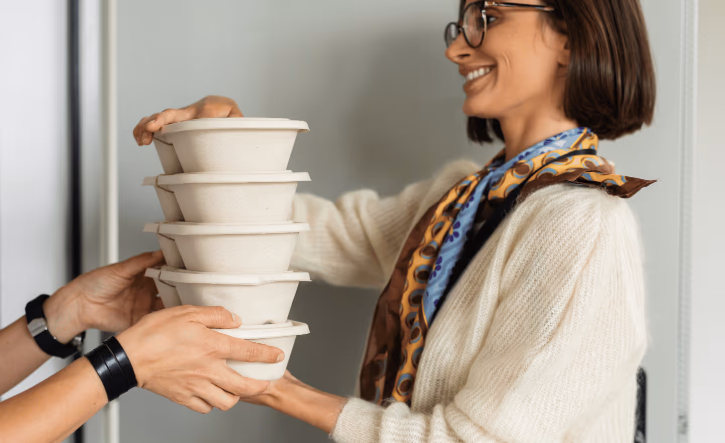 food delivered to office worker