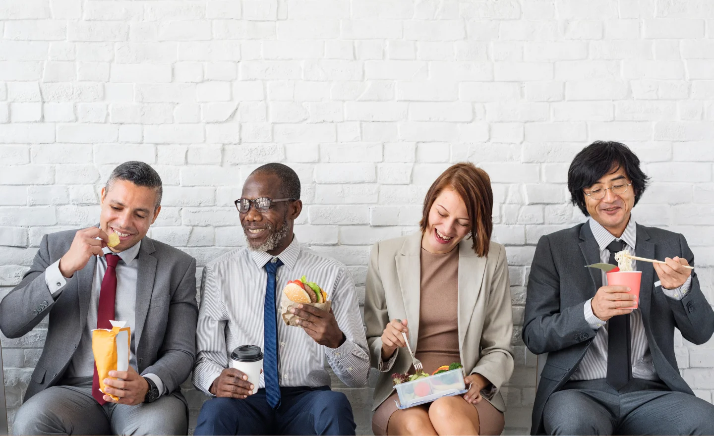 employees enjoying corporate dining