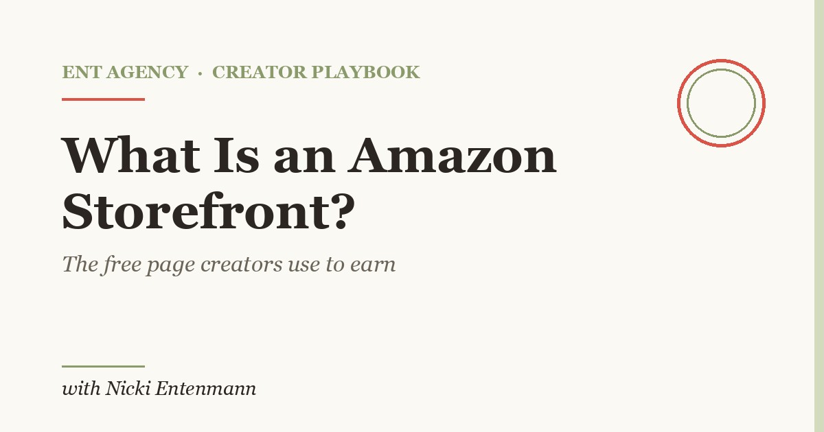 Illustration of a creator's curated Amazon storefront page on a phone with shoppable product tiles