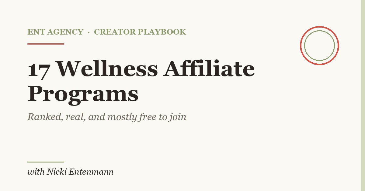 Ranked list of the best health and wellness affiliate programs for creators in 2026