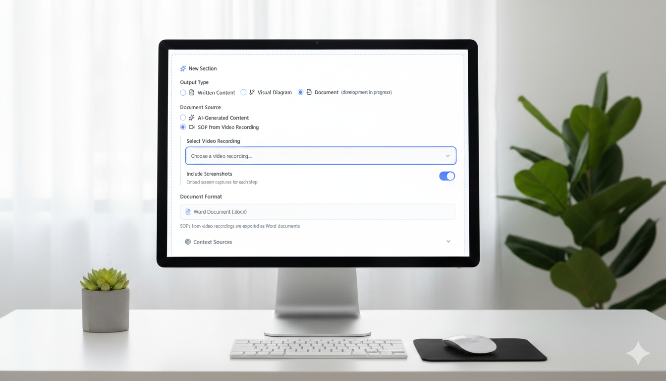 ClearWork Automated Process Discovery Screenshot creating an SOP from a video recording