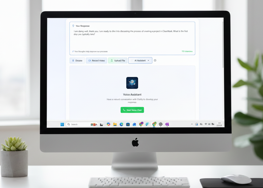 ClearWork automated process discovery user interview portal screenshot