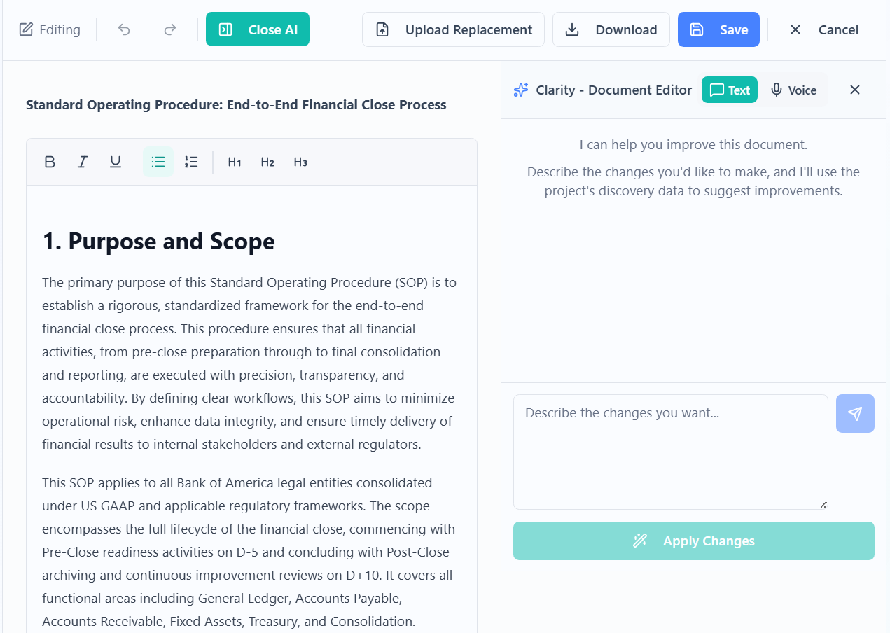 ClearWork SOP Document Editor