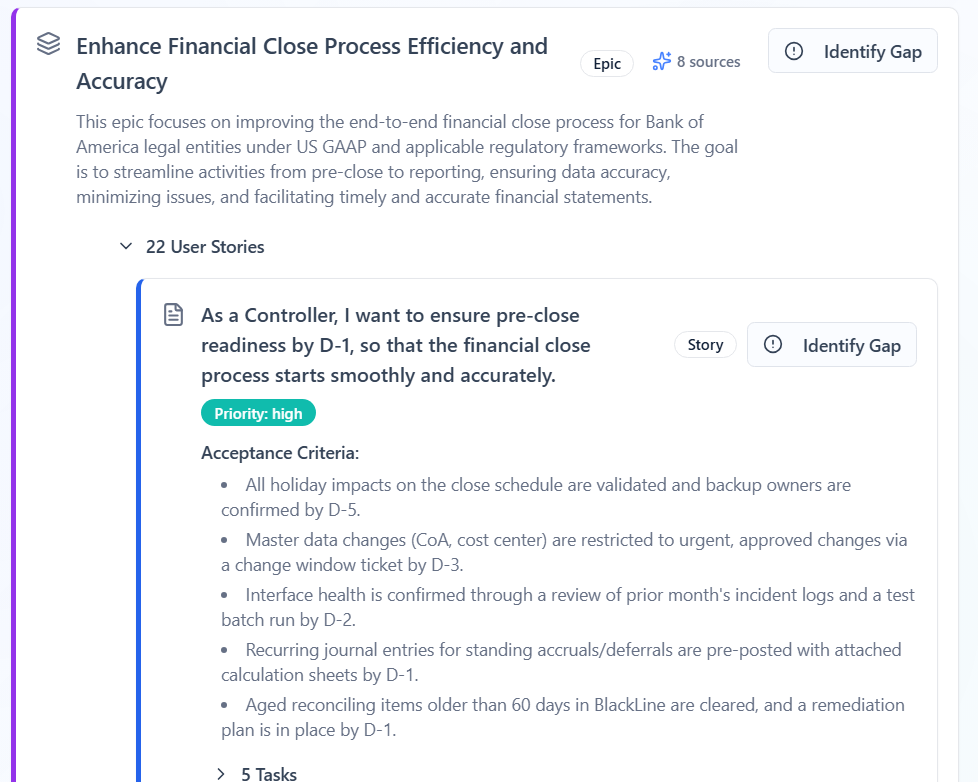 Generated User Stories