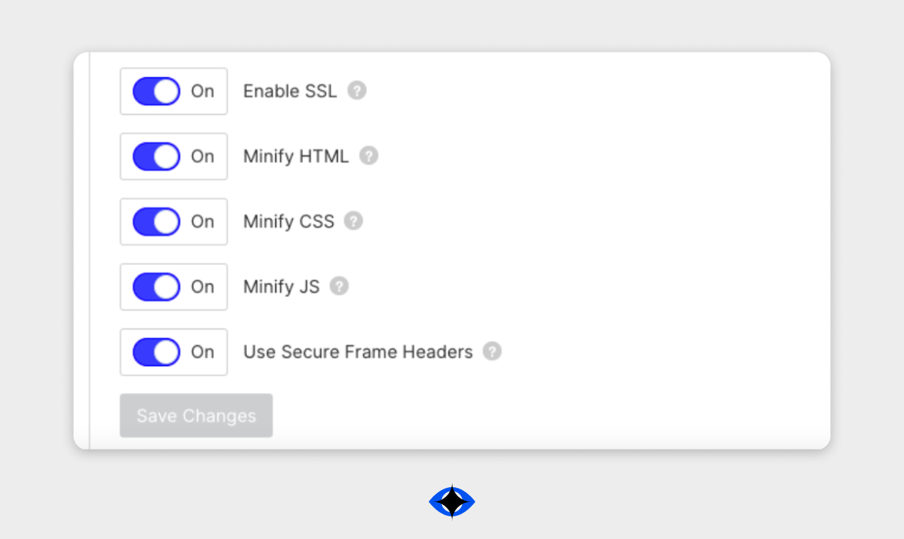 Screenshot from Webflow's advanced publishing menu.