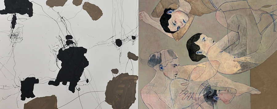 Zwei Gemälde der Künstler André Lundquist und Peter Skovgaard