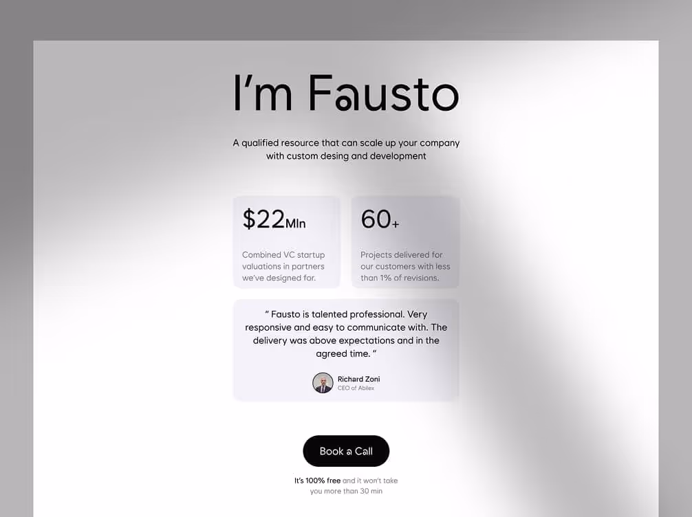 A screenshot of the new Fausto website.
