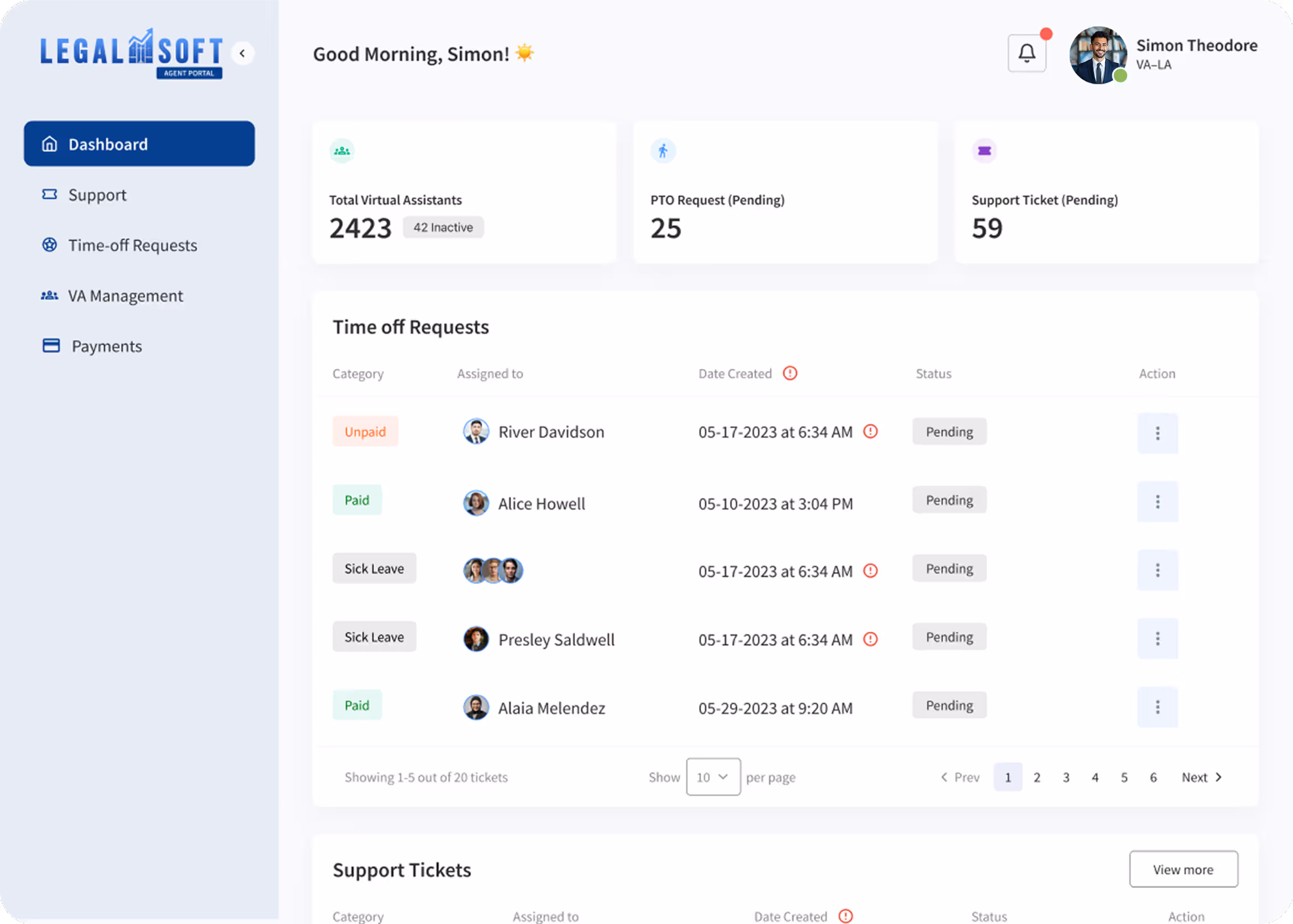 Legal Soft Platform Dashboard
