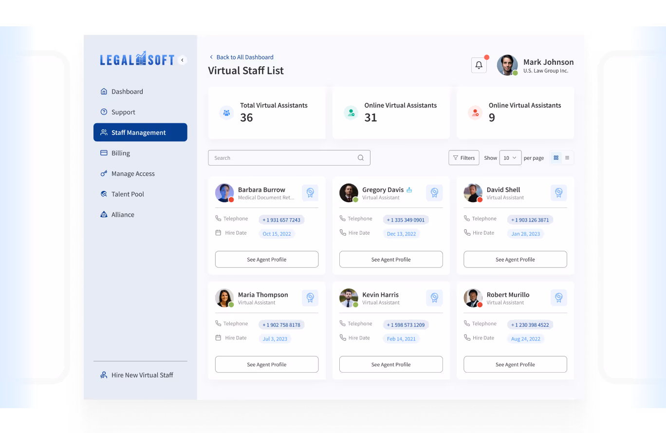 Legal Soft Dashboard