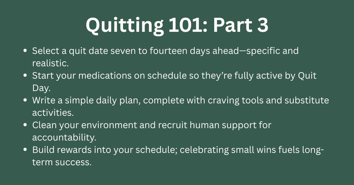 step 3 quit smoking, set up a quit date