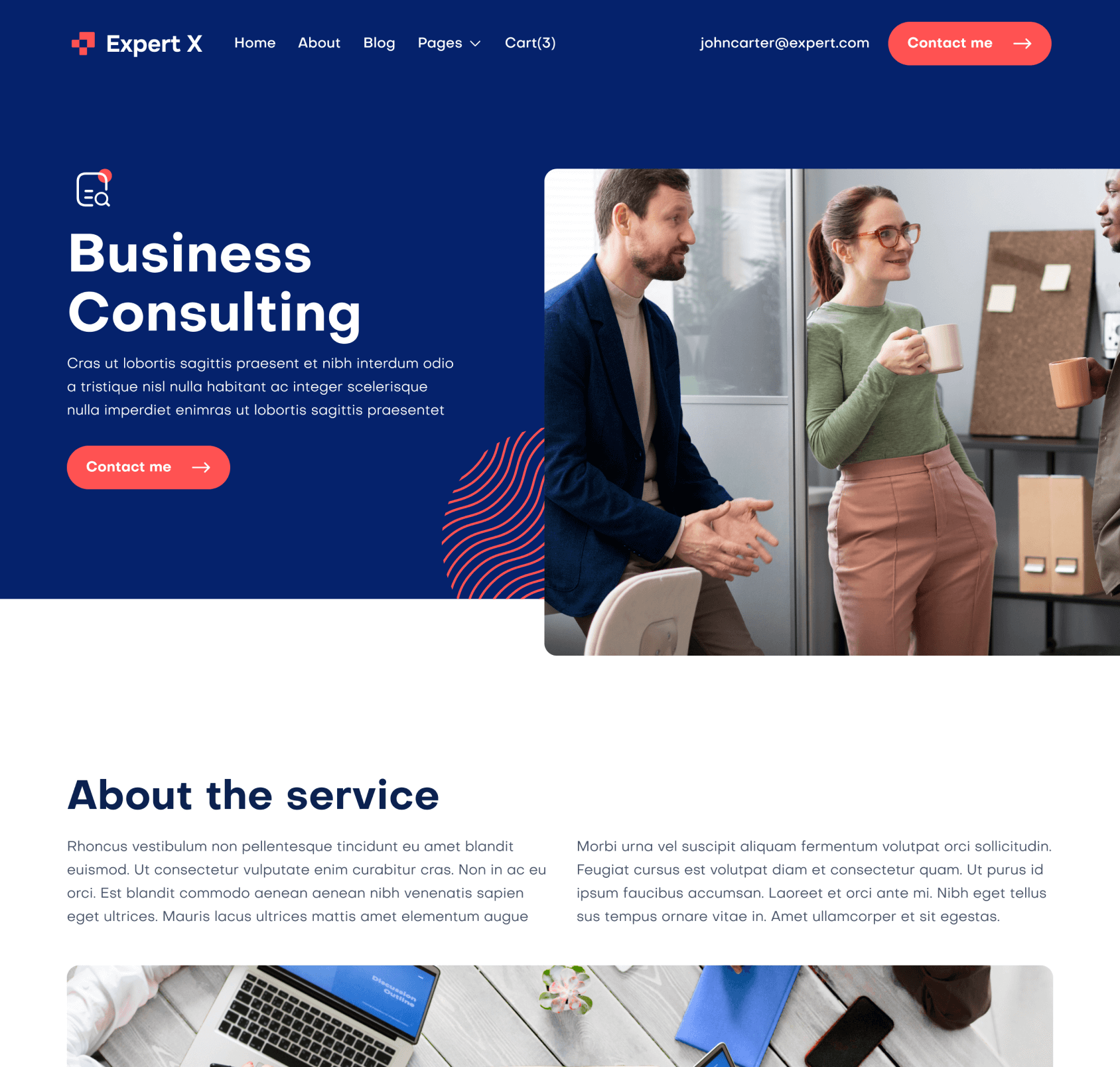 Expert X - Service Single Top Page - Business Coach Webflow Template