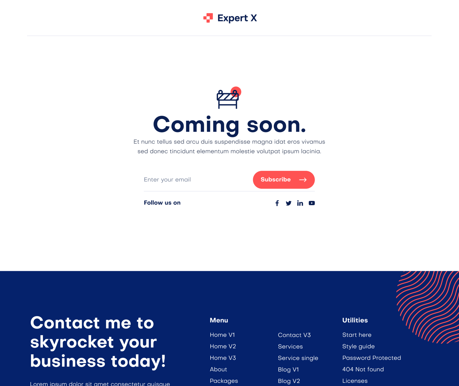 Expert X - Coming Soon Page - Business Coach Webflow Template