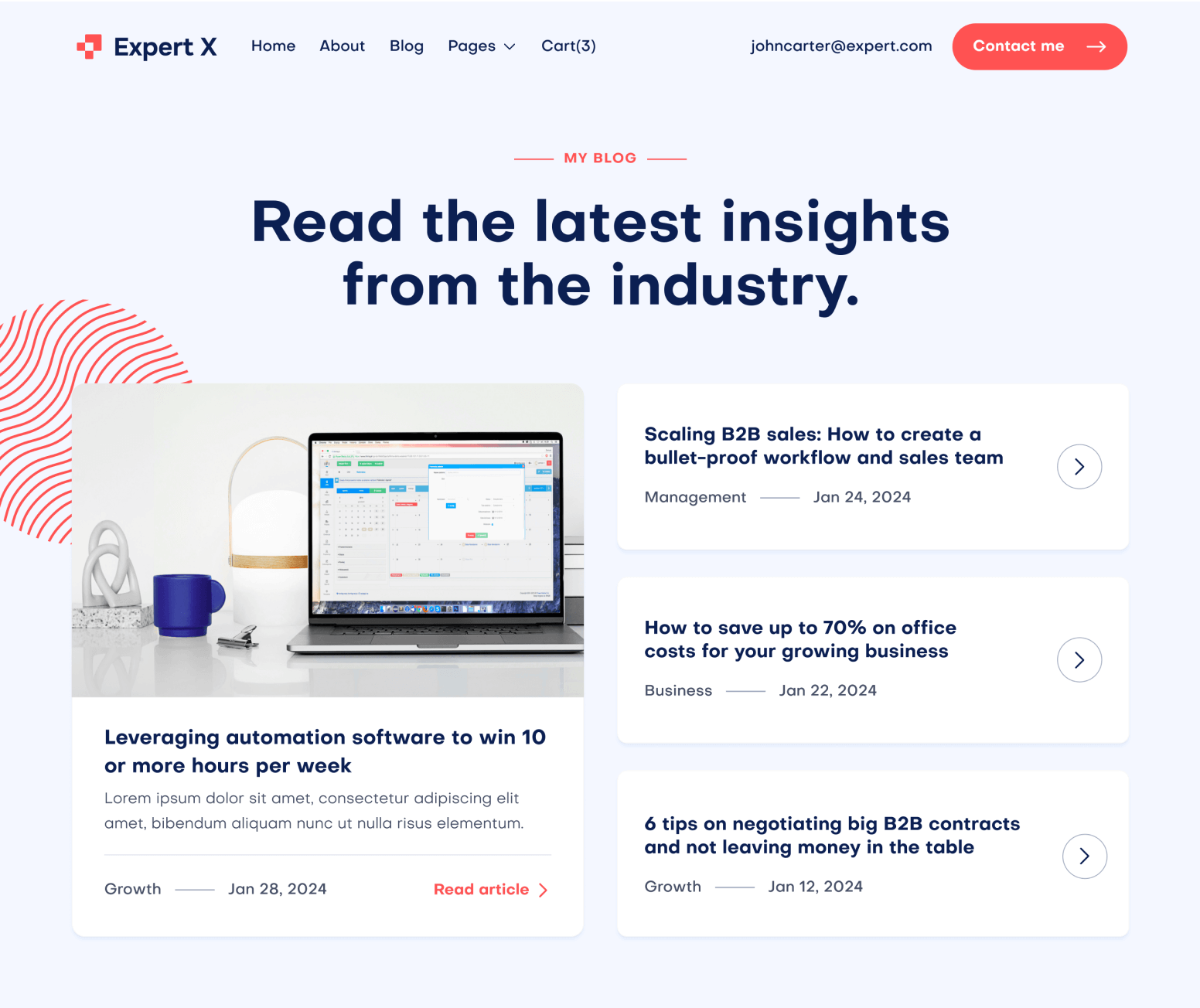 Expert X - Blog V3 Page - Business Coach Webflow Template