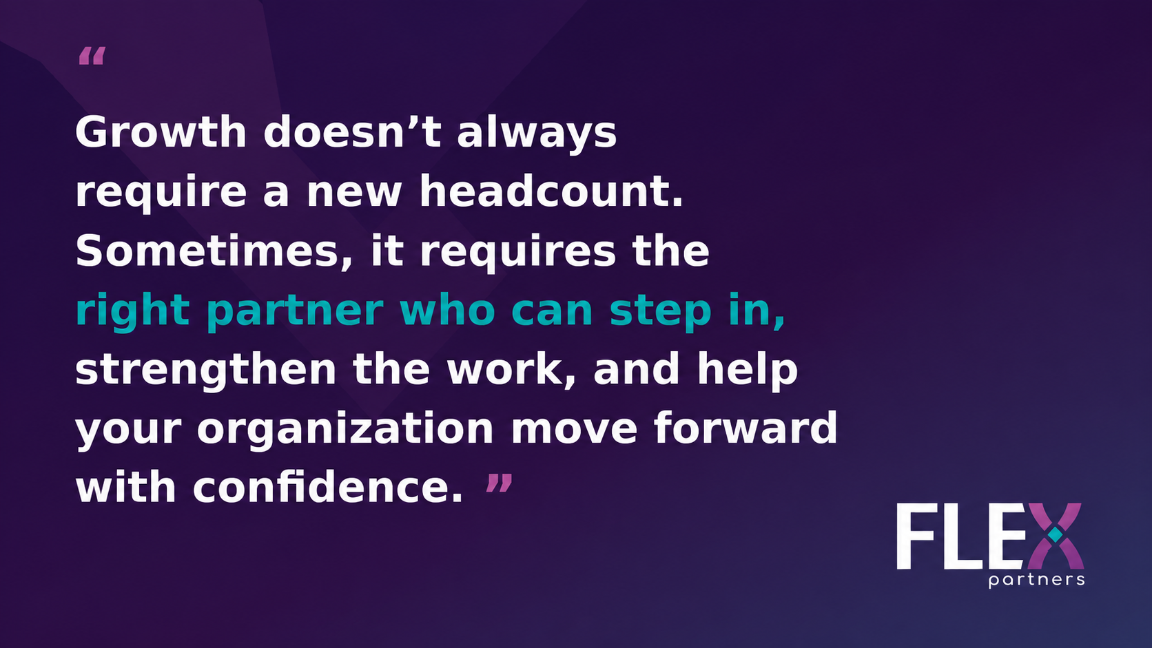 Quote supporting the article with the FLEX logo on it 