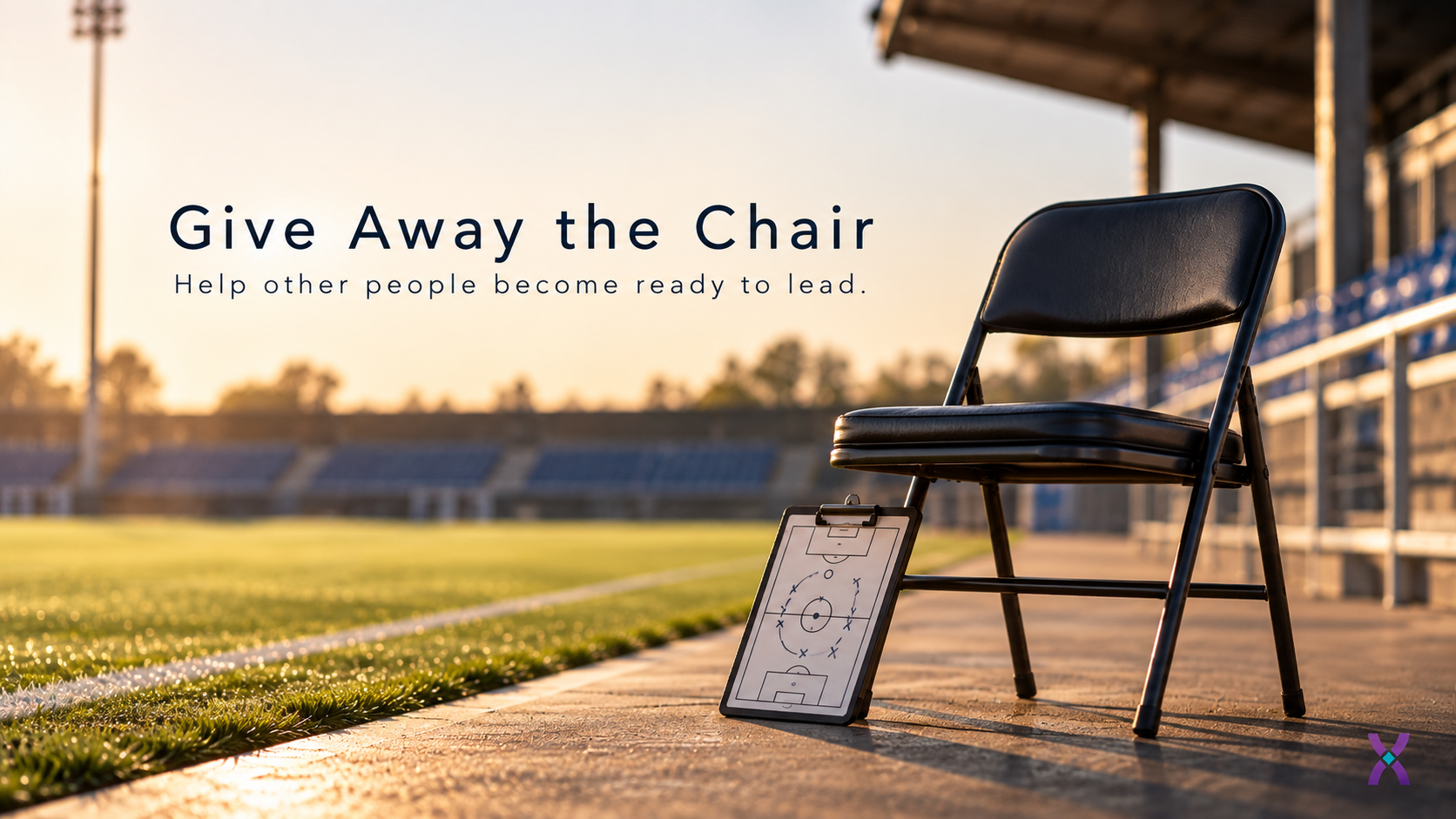 Chair on a soccer field
