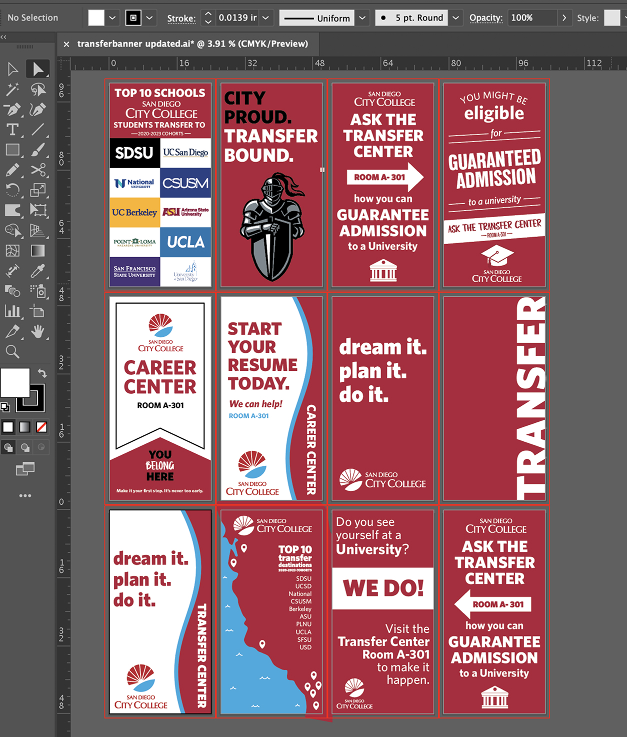 Image of Adobe Illustration with Banner spreads