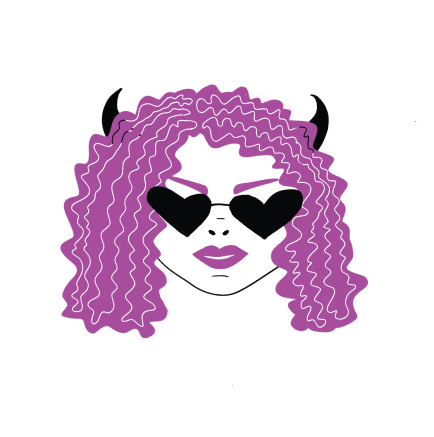 Digital Illustration of Coily Hair Mascot