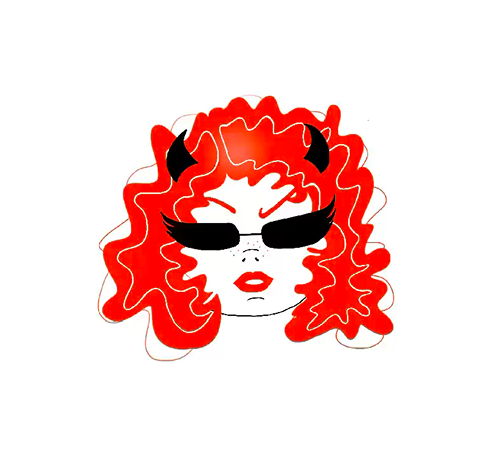 Digital Illustration of Curly Hair Mascot