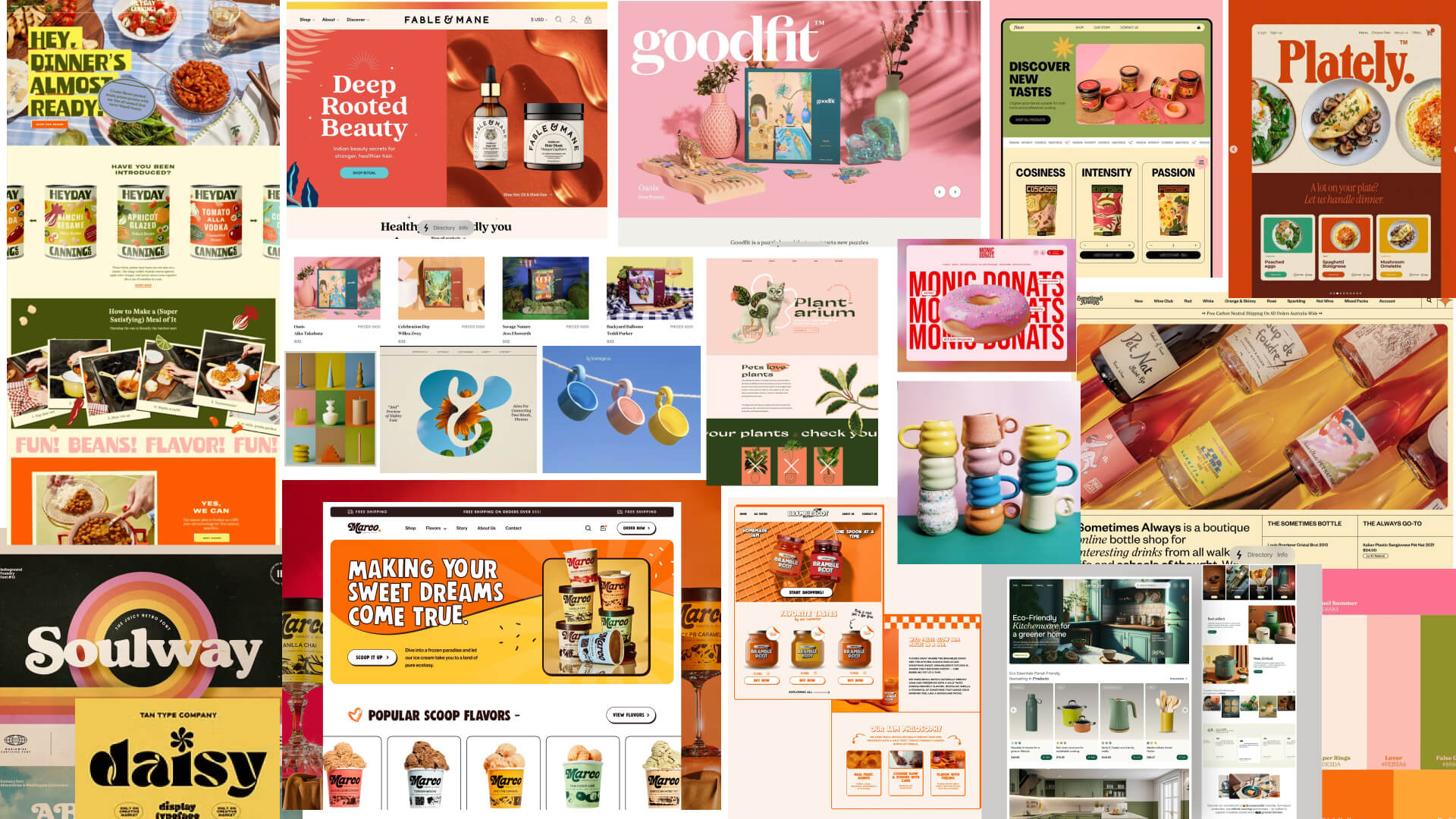 Moodboard of inspiration for rebel curls project