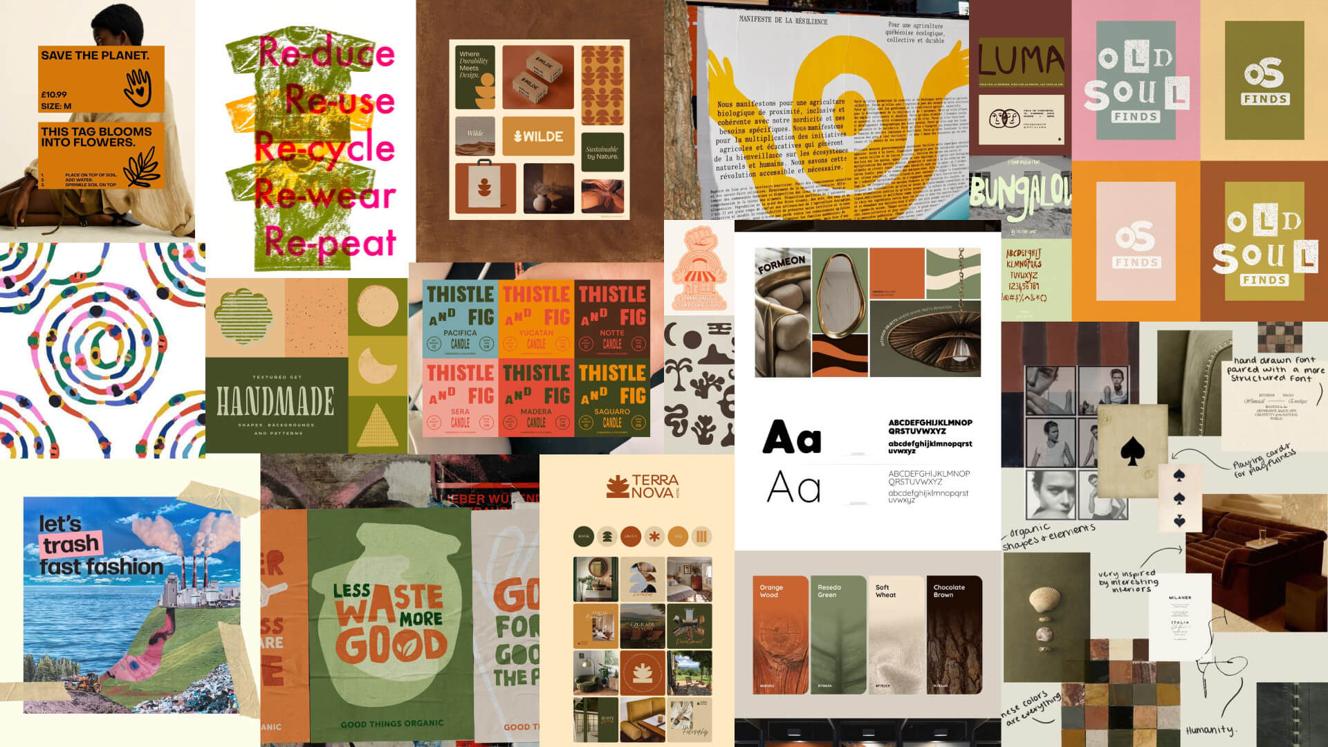 Moodboard of inspiration for rebel curls project