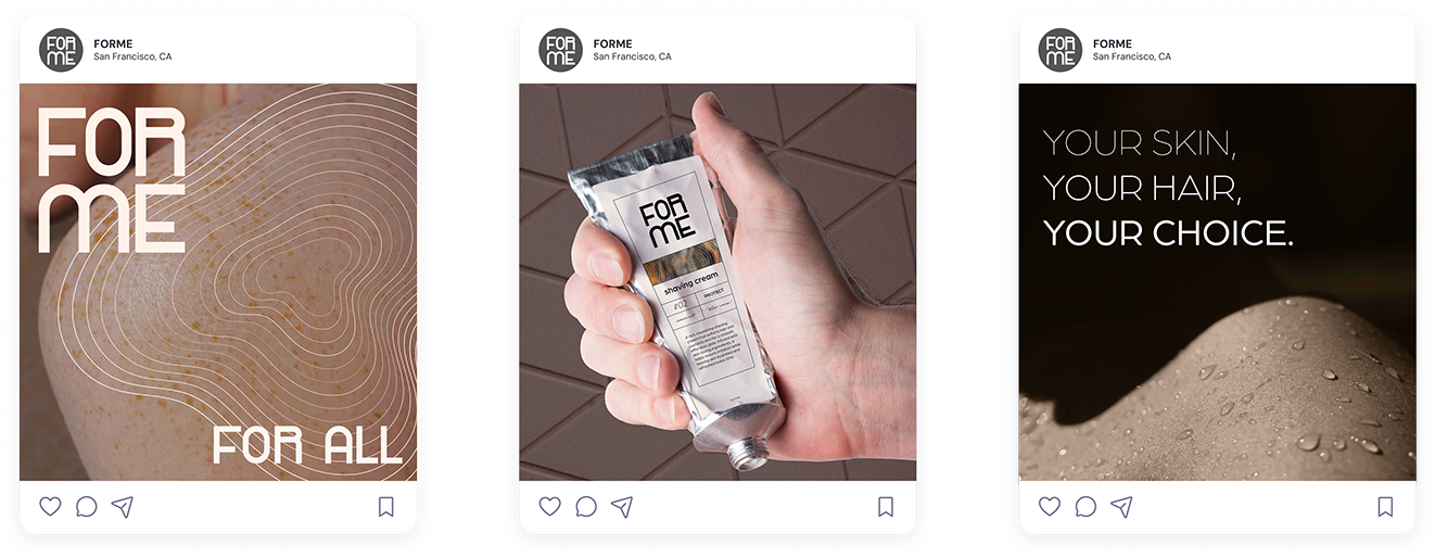 Forme, 3 social posts