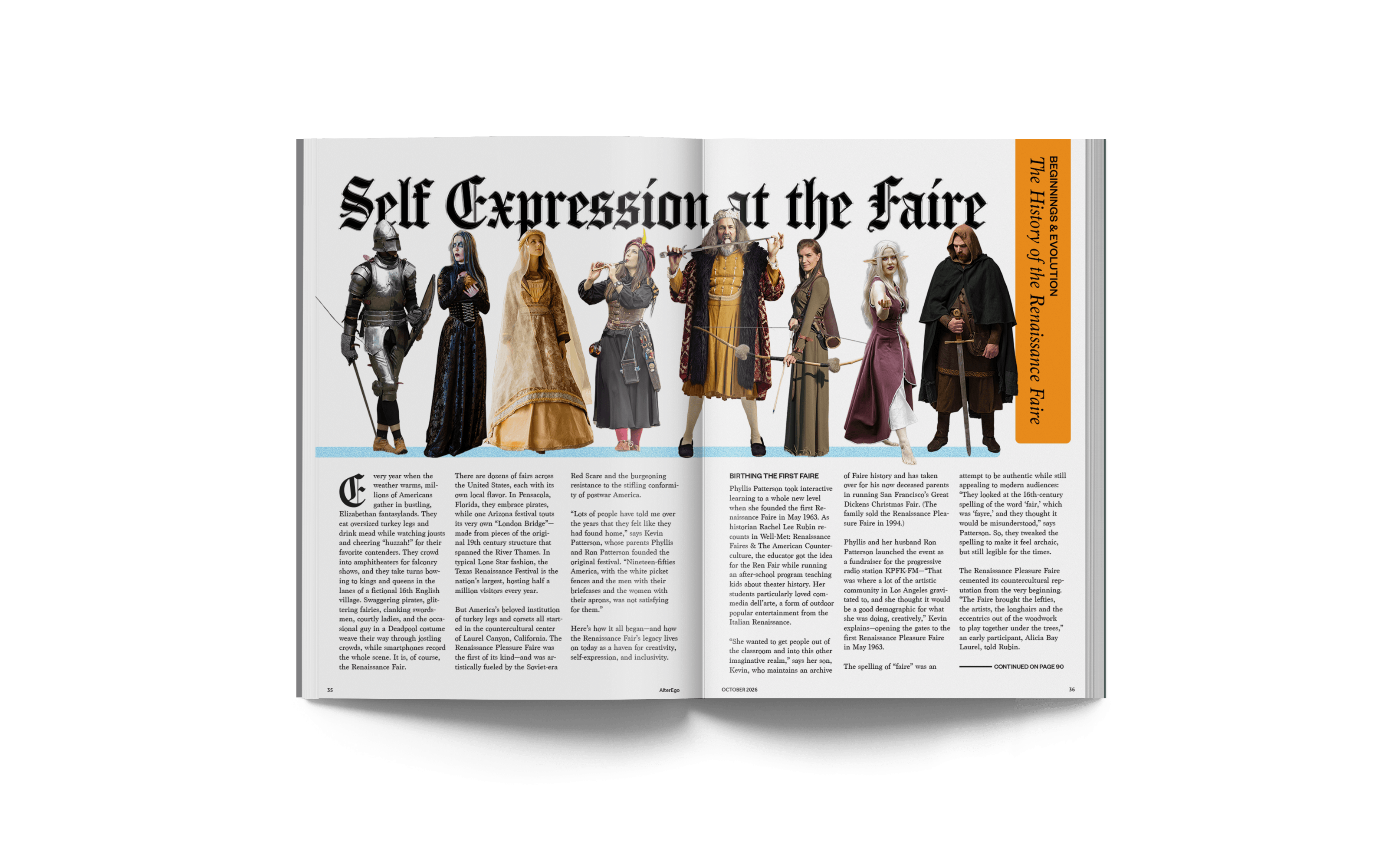 Feature Spread Article Page regarding Ren Faire
