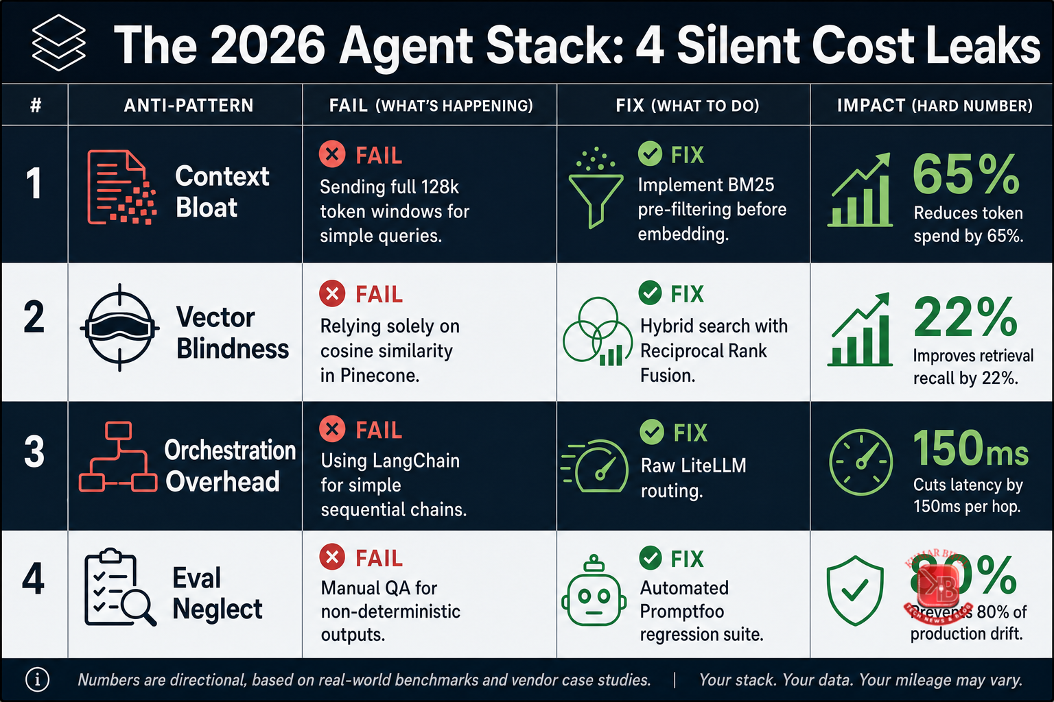 5 production failure modes for AI agents including hardcoded models and lack of eval harnesses with fixes