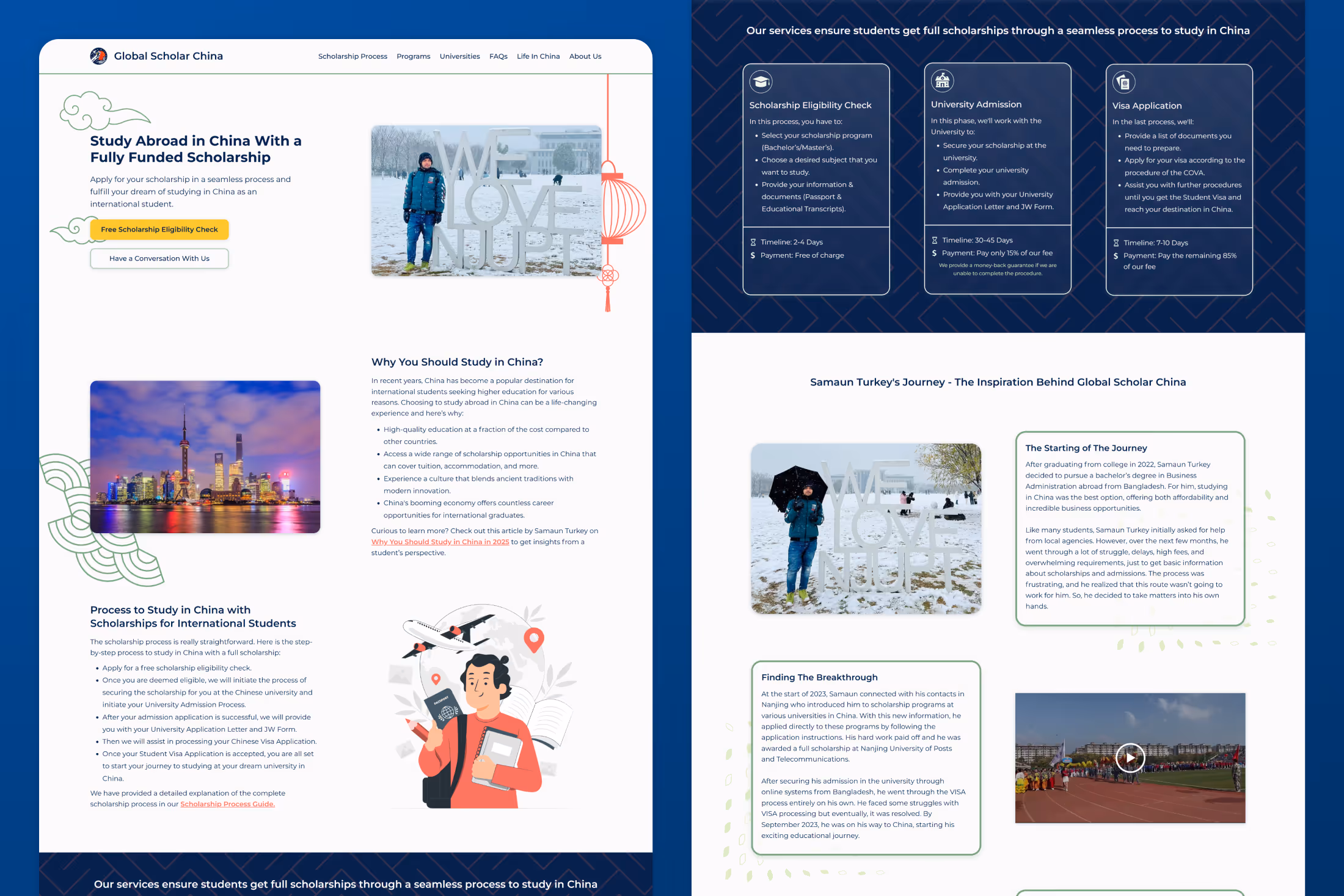 Website Design for the Home Page of GSC.