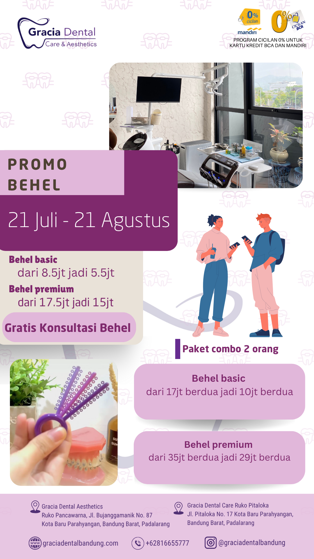 Klinik Gigi Nyaman di Kota Baru Parahyangan, Bandung Barat. Dapatkan perawatan gigi terbaik untuk keluarga Anda. Dokter gigi profesional, harga terjangkau